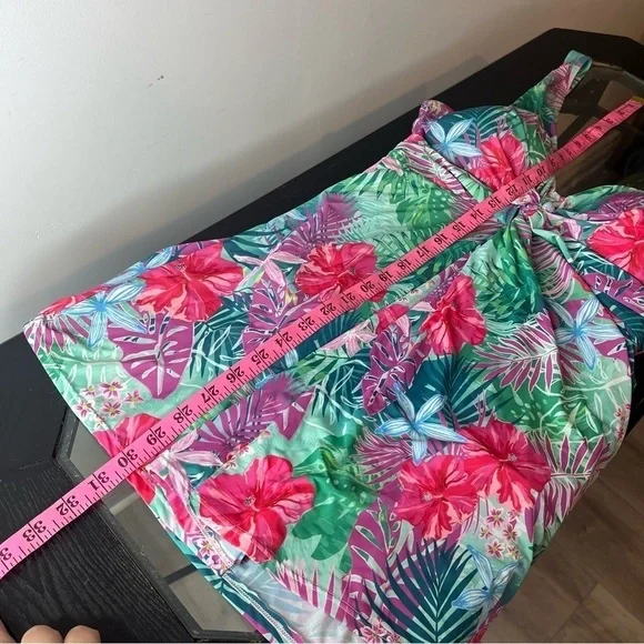 Swimsuits For All Women's Twist Front V-Neck Swimdress Hawaiian Floral Size 10 - Picture 16 of 16